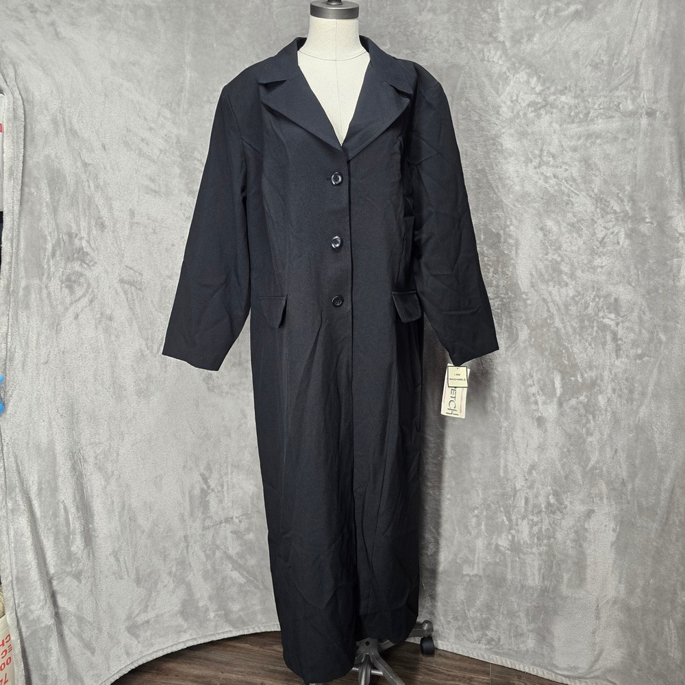 Ultra Dress New York Black Maxi Duster Coat‎ Jacket Plus 22W Goth Matrix Grunge
